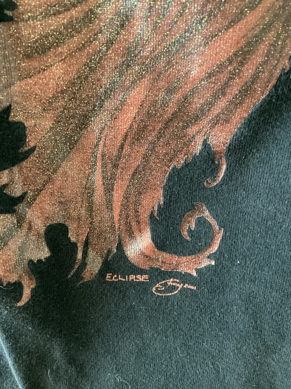 Y2K VTG FINE Hot Topic Glitter Trick Fairy Dark Eclipse Whimsy Goth Emo Shirt XL - Picture 3 of 8